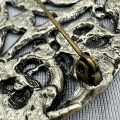 VTG Pewter Celtic Triskellion Design Swirl Brooch Silver Tone 2”