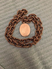 SIGNED MMA METROPOLITAN MUSEUM OF ART COIN LIKE NECKLACE CHUNKY CHAIN