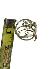 Vintage Sarah Coventry Silver Tone Brooch Floral Flower Pin