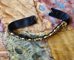 Antique Victorian Fancy Gold-Filled Amethyst Velvet Choker Necklace or Bracelet