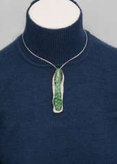 18K White Gold Carved Jade Diamond Brooch Pendant(20488-NOWHH)