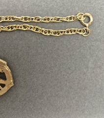 VTG Fashion Jewelry Necklace Anchor Pendant Gold tone -18 in”