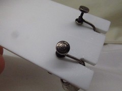 Vintage Danecraft Sterling Silver Swirl Shaped Screw Back Earrings 1.25″ #729