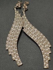 Gorgeous Estate Clear Rhinestone Vintage Runway Earrings