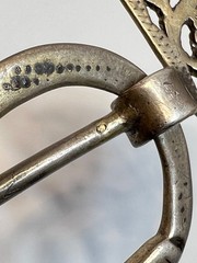 Antique Moroccan North Africa Berber Fibula Jewelry Brooch Solid Silver Openwork