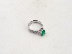 RARE Signed $10,000 3.50ct AAA+++ Colombian Emerald Diamond Platinum Ring 10g