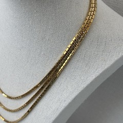 Vintage Monet Gold Tone 3-Strand Necklace Adjustable Length 16-18”