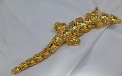 Vintage Alligator Crocodile reptile gold tone Brooch unsigned 6.5″