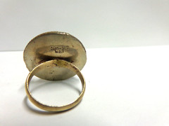 Vintage sterling silver one inch round shape sz 8.25 wgt 10grams concho style