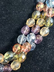 Ladies Glamorous Multi-Colored 3 strands of glass beads Necklace 17″ NWOB
