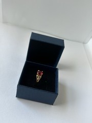 Vintage Red Cubic Zirconia Ring Gold Plated Womens Size 7
