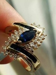 3.00Ct Marquise Sapphire Lab Created Diamond 14K Yellow Gold FN Engagement Ring