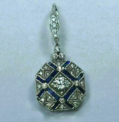 Art Deco Style Round Lab Created Diamond 925 Silver Anniversary Earrings