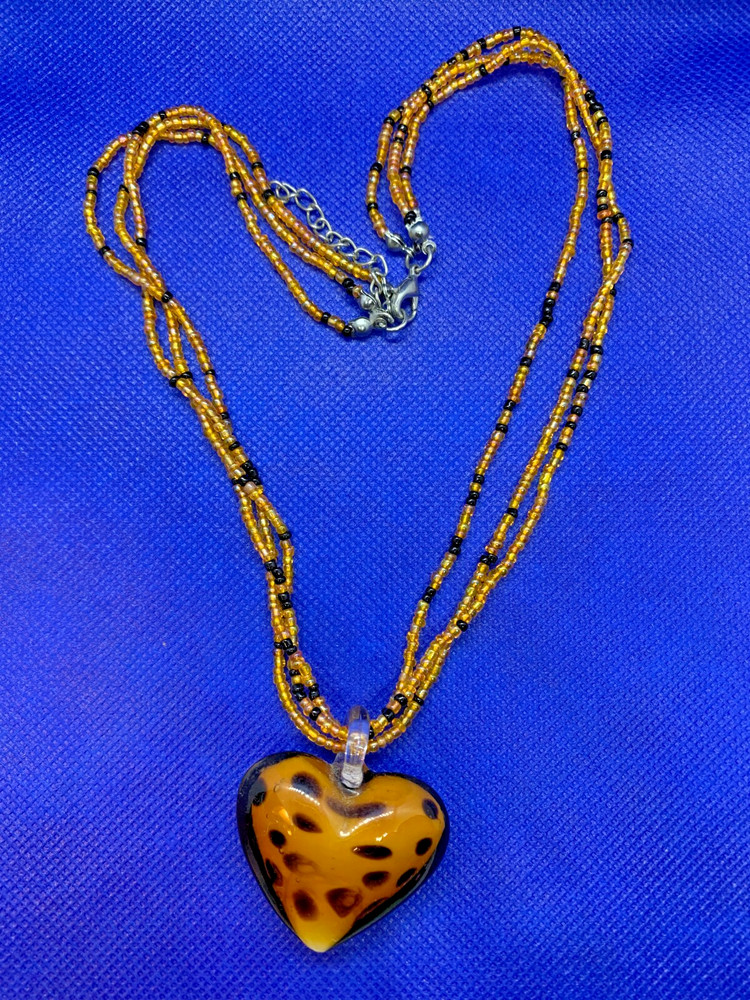 Heart Charm Jewelry Beaded Necklace Woman’s Girls