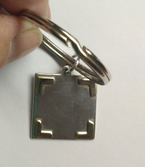 Leonore Doskow Key Ring ~ 925 Sterling Silver and 14kt Gold ~ Engravable