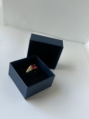 Vintage Red Cubic Zirconia Ring Gold Plated Womens Size 7