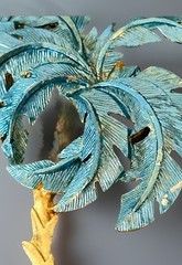 Golden & Aqua Palm Tree Brooch LB3 Beach Tropical