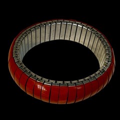 Vintage Red Jasper Expansion Bracelet Stretch Bangle 8 Inch