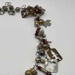 Vintage Guatemalan Chachal Necklace Thunderbird Horse Charms Silver Tone 22″
