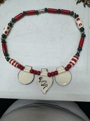 Vtg Flying Colors Christmas Ornaments Necklace ND