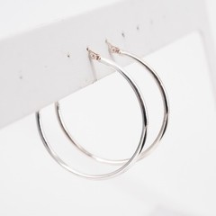 2.75g Jacmel Sterling Silver 925 Minimalist Hoop Earrings Leverback VTG 1.5in
