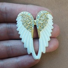 New Collection White Angel Wings Brooch Size 5.1 cm