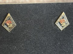 Vintage Avon + Costume Jewelry Post Earrings Lot of 5 Pairs Gold Tone Cloisonne