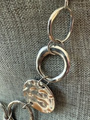 Vintage Chunky Chain Link Necklace Silver Tone 18” Collar Bib Career Stackable