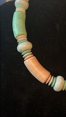 Vintage Avon Sun Bleached Chunky Necklace/Looks Like It Is Made Of Clay W/swirls