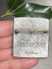 Vintage Beauty and the Beast Disney Musical Brooch Rose Flower Estate Jewelry