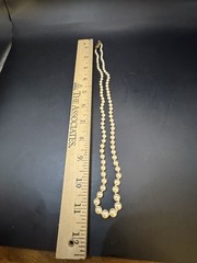 Vintage Monet Gold Tone Faux Pearl Necklace Graduated Beads 18”