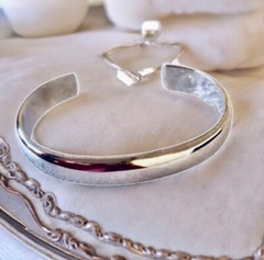 Sterling Silver 925 Cuff Bracelet Solid Smooth 24 grams