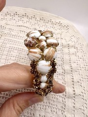 Verified Juliana Delizza And Elster Copper Fluss Milk Glass Clamper Bracelet