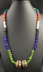 Beautiful African Glass Beads With Nepali Bead Vintage Necklaces