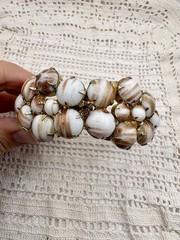 Verified Juliana Delizza And Elster Copper Fluss Milk Glass Clamper Bracelet