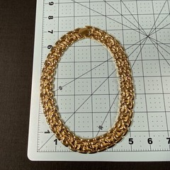 Vintage Gold Tone Linked Choker Collar Statement Necklace 12 in