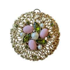 J7I Vintage 1960s Sarah Coventry Gold Plated Catalog Collectors Piece Pendant