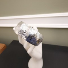 VicenzaSilver bracelet JCM 925 sterling silver textured cuff hinged 6.75 in fit
