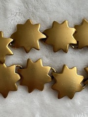 Vintage Anne Klein Matte Gold Star Link Choker Necklace Toggle Celestial 80s 90s