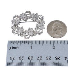 Marcasite Flower Wreath Brooch | Vintage Sterling Silver 925