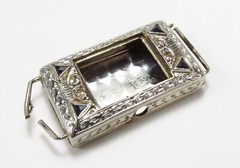 Antique 1930s Belais NY USA 18K White Gold Sapphire Diamond Ladies Watch Case