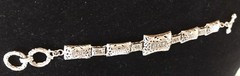 Vintage SU Thailand Sterling Silver 925 Bali Style Link Bracelet 6.5″-7.”