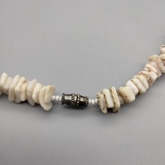 MermaidCore Mermaid Puka Pink Shell Chips Statement Necklace 16″ VTG Beach Surf