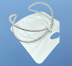 NWT Clair’s Silver Tone ROPE Style FASHION CUFF BRACELET One Size Fits All