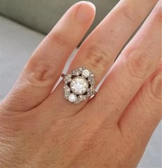 Art Deco Style 2.5Ct Round Cut Lab Created Diamond 925 Silver Engagement Ring