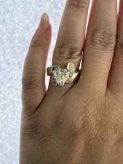 Rare Cross Cut Diamond Ring 1.32ctw 14k Yellow Gold W/ Accents K SI2 Size 7