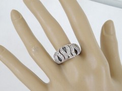 Antique Style Sterling Silver 925 Simulated Sapphire CZ Unique Ring Size 8