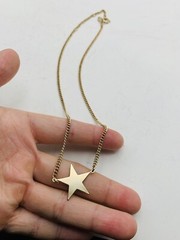 Vintage Avon Gold Tone Star Celestial Dainty Everyday Choker Adjustable Necklace