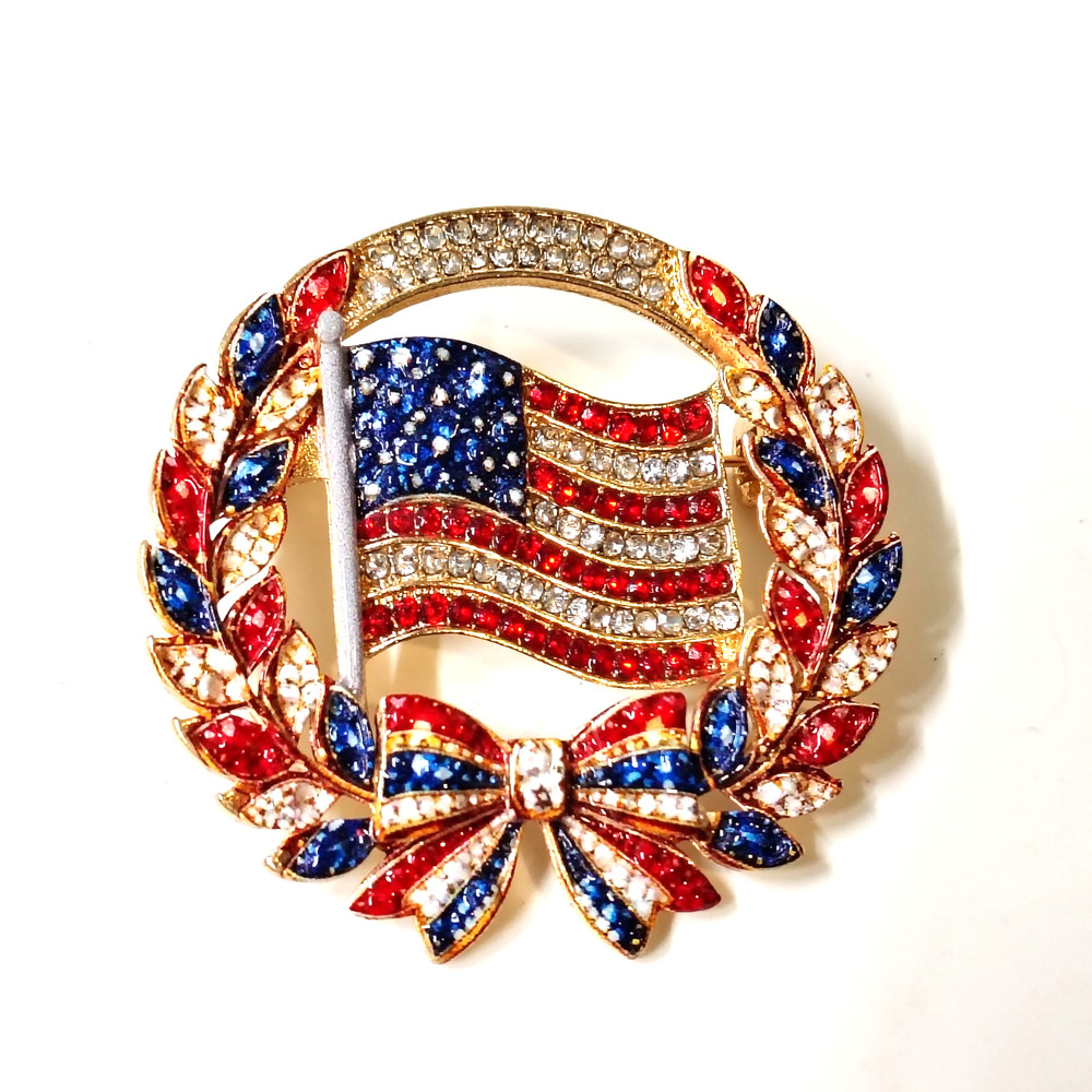 Patriotic American Flag Pin Brooch 4th of July