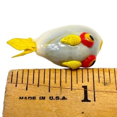 Vintage natural shell cartoon tropical fish ￼Brooch
